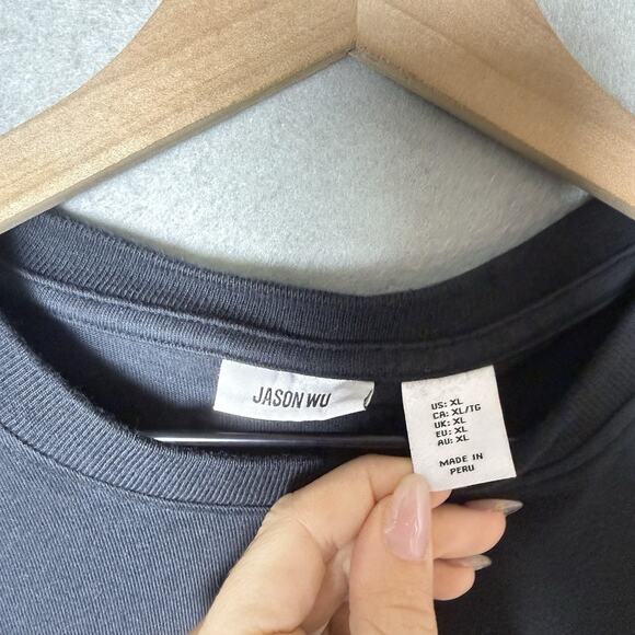 Jason Wu Black Round Neck T Shirt Cotton Modal Pullover Mens Size XL - Picture 3 of 7